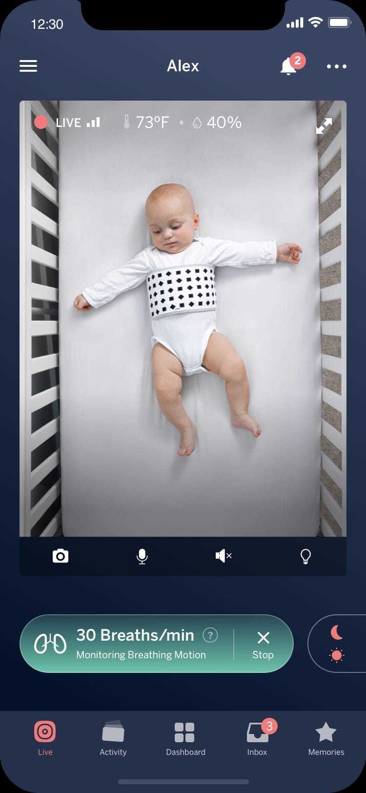 nanit complete monitor system with breathing motion